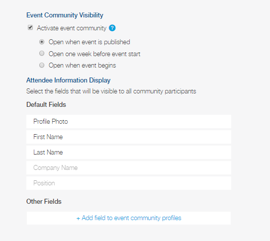 event community settings glue up
